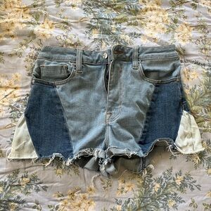 Stylish Denim Patchwork Women's Shorts